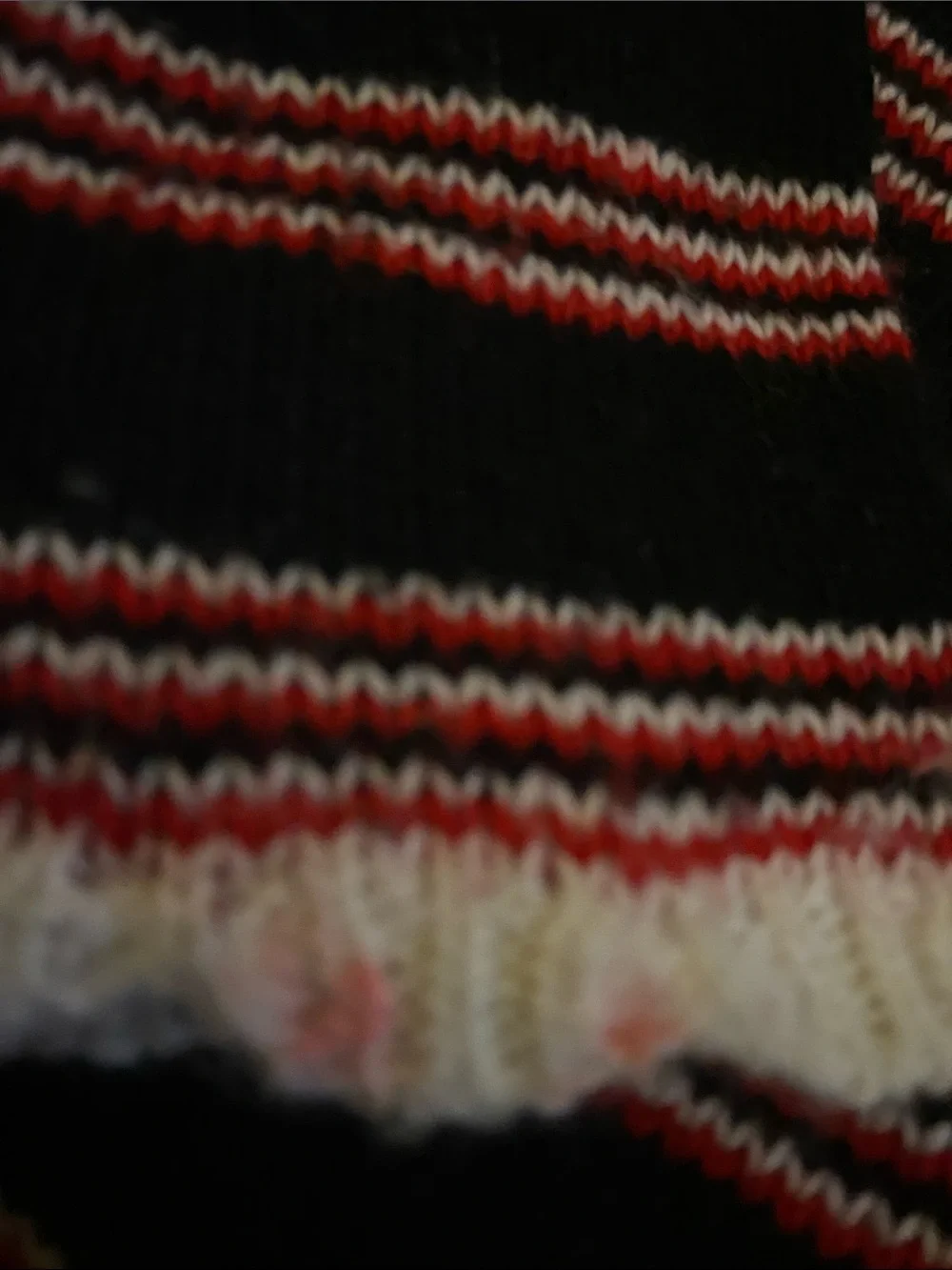 Marni Kids Intarsia Knit Logo Designer Black Red Striped Scalloped $569 Dress 4